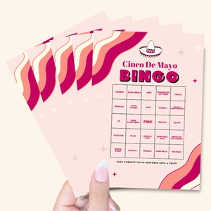Trivia Bingo for Cinco De Mayo | Party Game for May 5th | Mexican Style Trivia Activity | Drinking Game Bingo | Easy Trivia Bingo