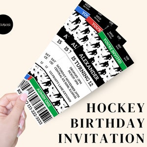 Hockey Ticket verjaardagsuitnodiging | Verrassingsspelticket | Cadeaubon | Hockey Thema Verjaardag | IJshockey BDAY | Hockeyspeler verjaardag