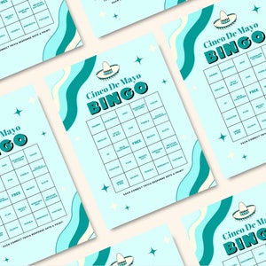 Trivia Bingo for Cinco De Mayo | Party Game for May 5th | Mexican Style Trivia Activity | Drinking Game Bingo | Easy Trivia Bingo
