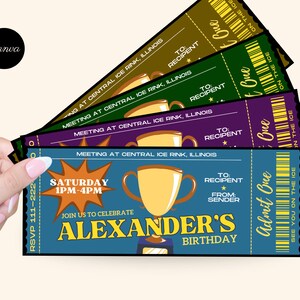 Hockey Ticket verjaardagsuitnodiging | Verrassingsspelticket | Cadeaubon | Hockey Thema Verjaardag | IJshockey BDAY | Hockeyspeler verjaardag