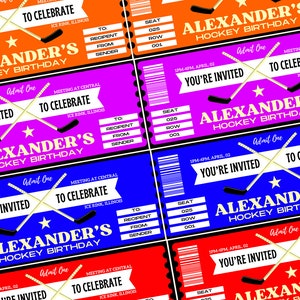 Hockey Ticket verjaardagsuitnodiging | Verrassingsspelticket | Cadeaubon | Hockey Thema Verjaardag | IJshockey BDAY | Hockeyspeler verjaardag
