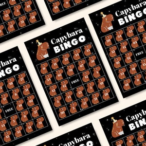 Capybara Birthday Bingo | Birthday Activity for Kids & Teens | Birthday Activity | Bday Event Party Games | Capybara Drinking Game