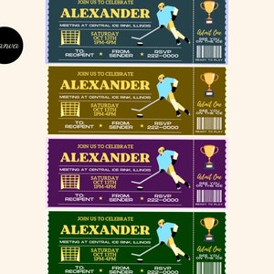 Hockey Ticket verjaardagsuitnodiging | Verrassingsspelticket | Cadeaubon | Hockey Thema Verjaardag | IJshockey BDAY | Hockeyspeler verjaardag