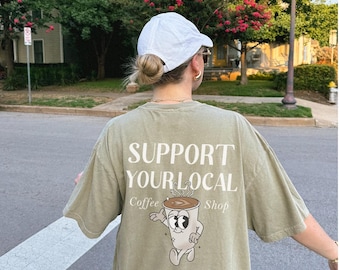 Retro Coffee Shop Graphic Tee: Comfort Colors Cotton Shirt