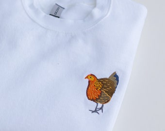 Gesticktes Henne Sweatshirt: Mama Huhn Pullover, Bauern Frau Geschenk