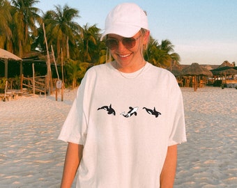Orca Whale T-Shirt: Trio of Orcas, Ocean Theme - Comfort Colors