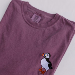Embroidered Puffin Comfort Colors T Shirt, Puffin Shirts, Puffin Crewneck, Iceland Shirts, Gift for Puffin Lovers
