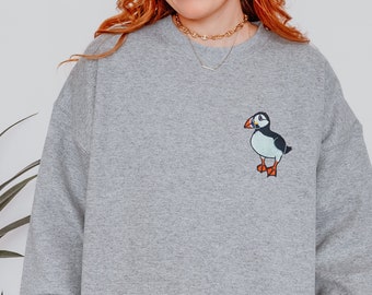 Embroidered Puffin Gildan Crewneck Sweatshirt - Iceland Shirt