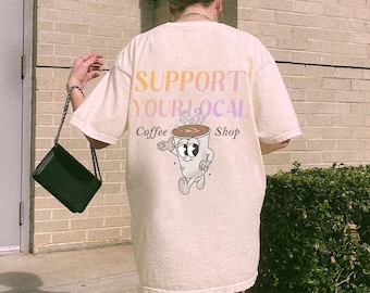 Retro Coffee Shop Graphic Tee - Comfort Colors Shirt