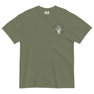 Embroidered Support Your Local Coffee Shop Comfort Colors Shirt, Coffee Shirt, Coffee Oversized Tee, Coffee Addict, Coffee Lover Shirt