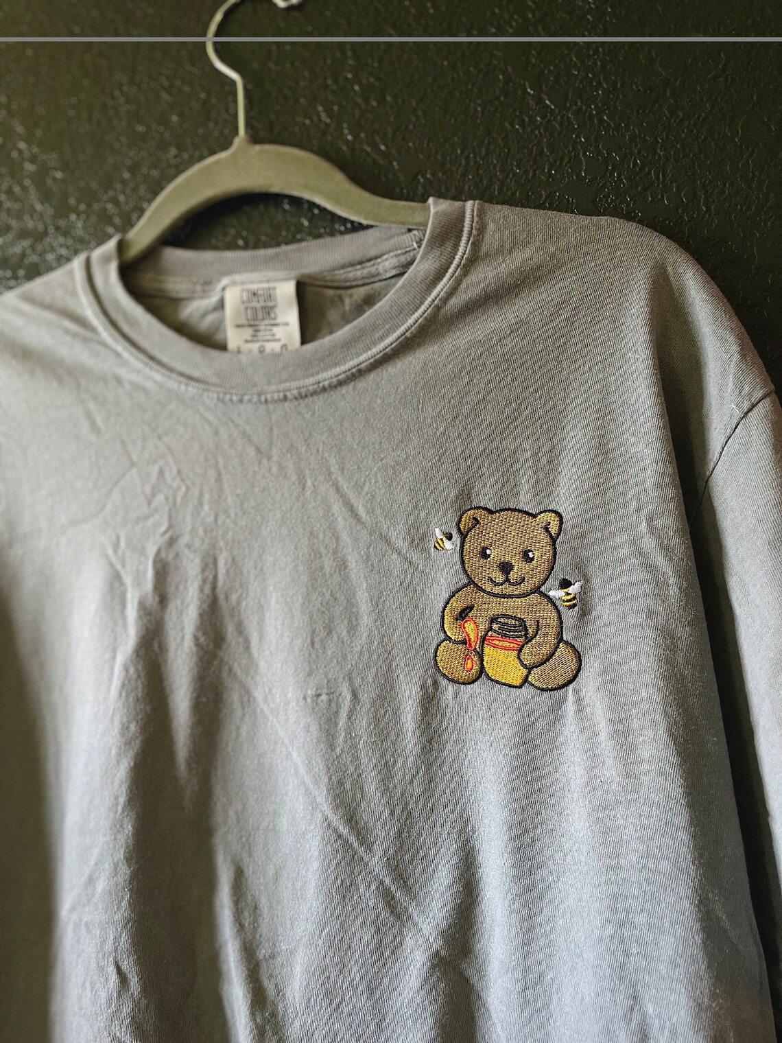 Embroidered Teddy Bear Comfort Colors Shirt: Honey Bee Design - Etsy