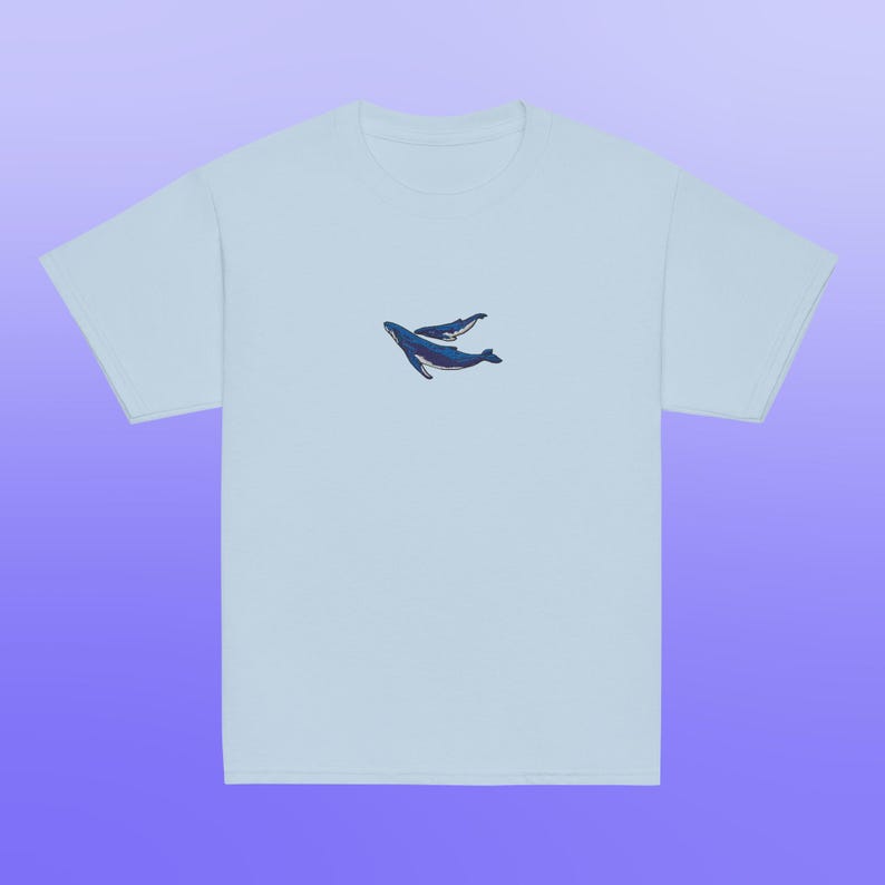 Humpback Whale Mom and Baby Gildan Youth Shirt for Ocean Lovers