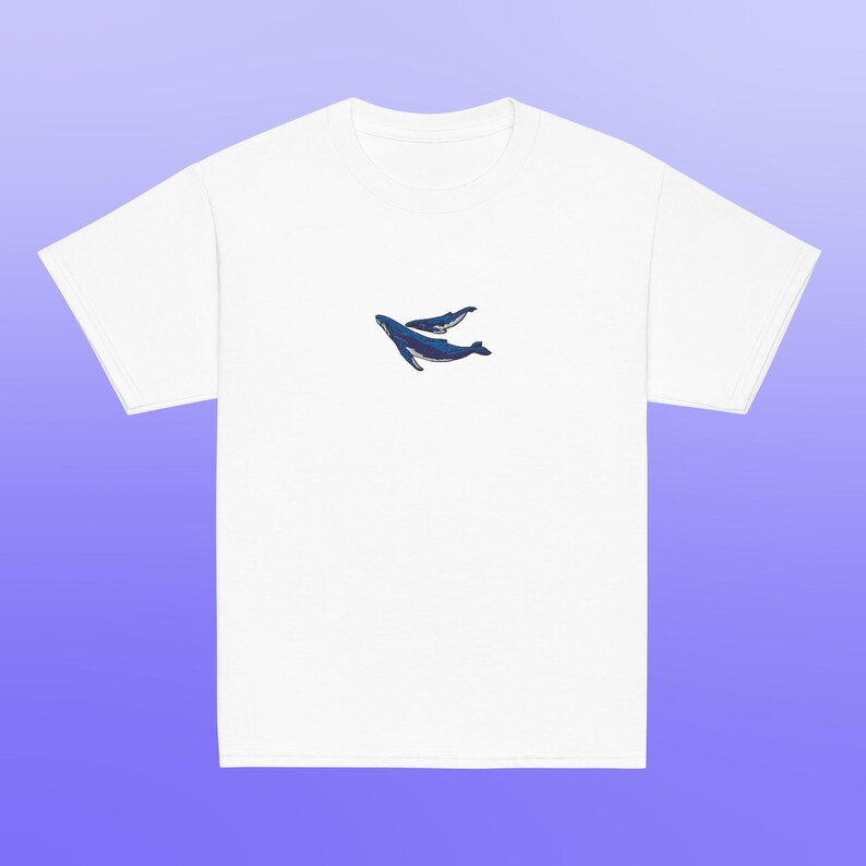 Humpback Whale Mom and Baby Gildan Youth Shirt for Ocean Lovers