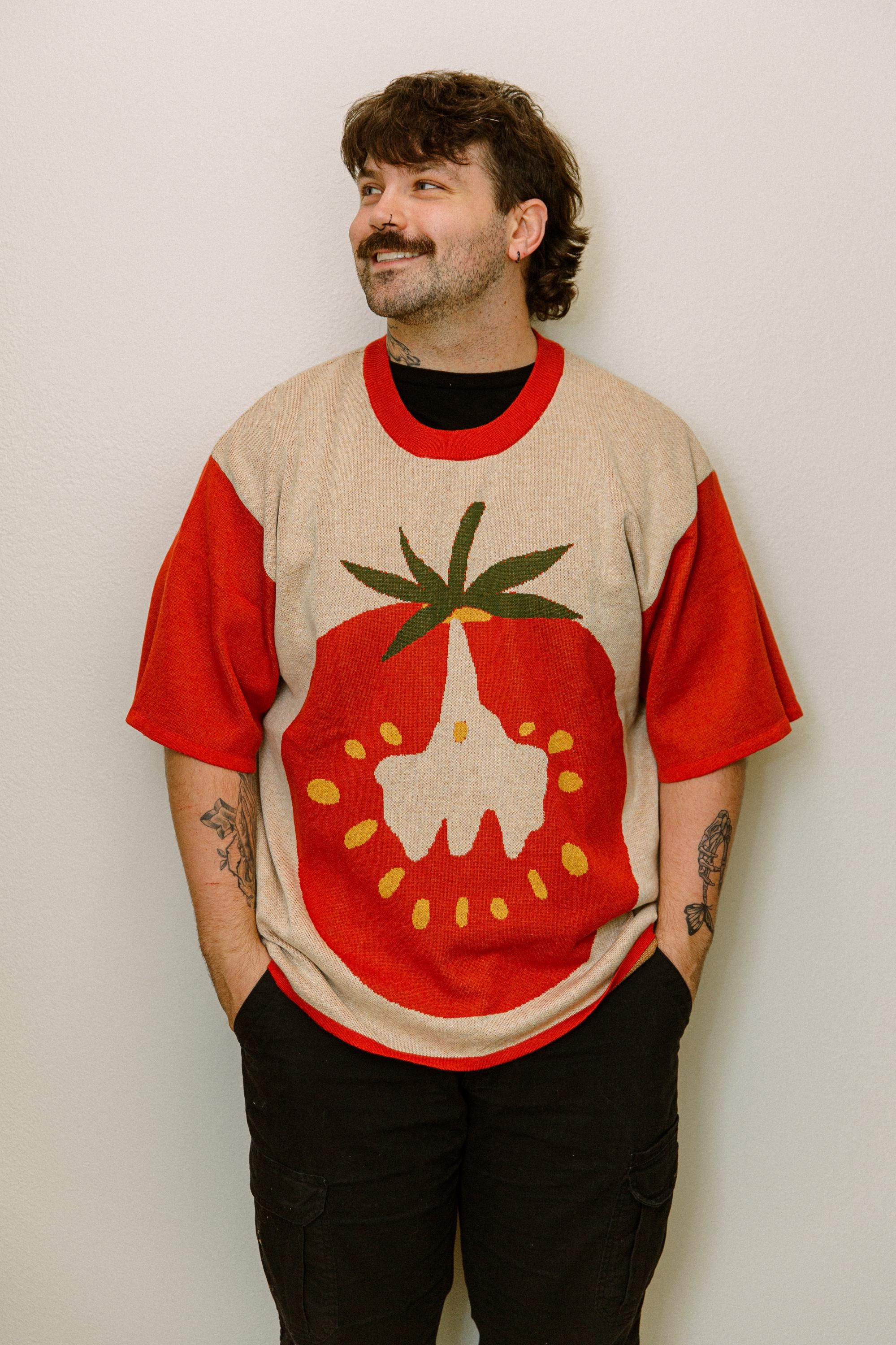Knitted Tomato T-shirt: Pixelated Garden Veggie Tee - Etsy