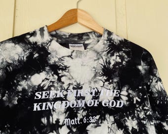 Seek First the Kingdom of God Tie Dye Shirt: Shaka Wear Matt 6 33 Embroidered Christian Shirt