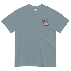 DRAGON FRUIT Embroidered Comfort Colors Shirt, Embroidered Aloha Shirt,  Embroidered Pitaya Crewneck, Aesthetic Tropical T Shirts