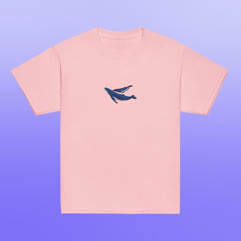 Humpback Whale Mom and Baby Gildan Youth Shirt for Ocean Lovers