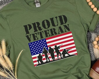 Proud Veteran USA Flag Shirt, American Flag Shirt,Independence Day,Army Shirt,Veteran Shirt,4th Of July Shirt,Patriotic