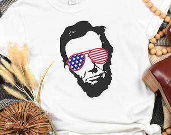 Lincoln 4th of July Shirt,Abraham Lincoln with Sunglasses Shirt, 4th of July Shirt, America USA Shirt,Freedom Tees,