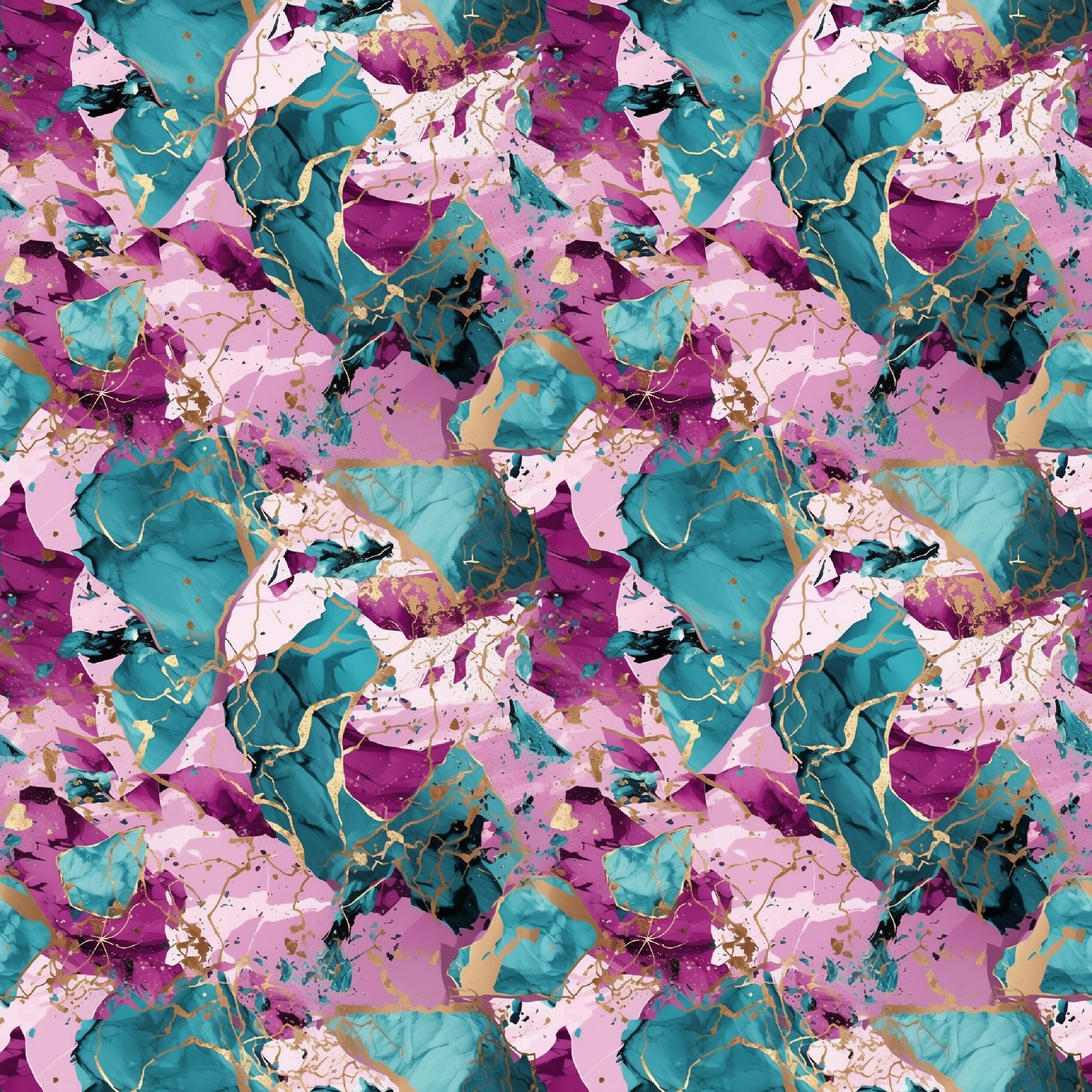Quartz Repeating Pattern Pink & Teal Quartz Repeating Pattern - Etsy