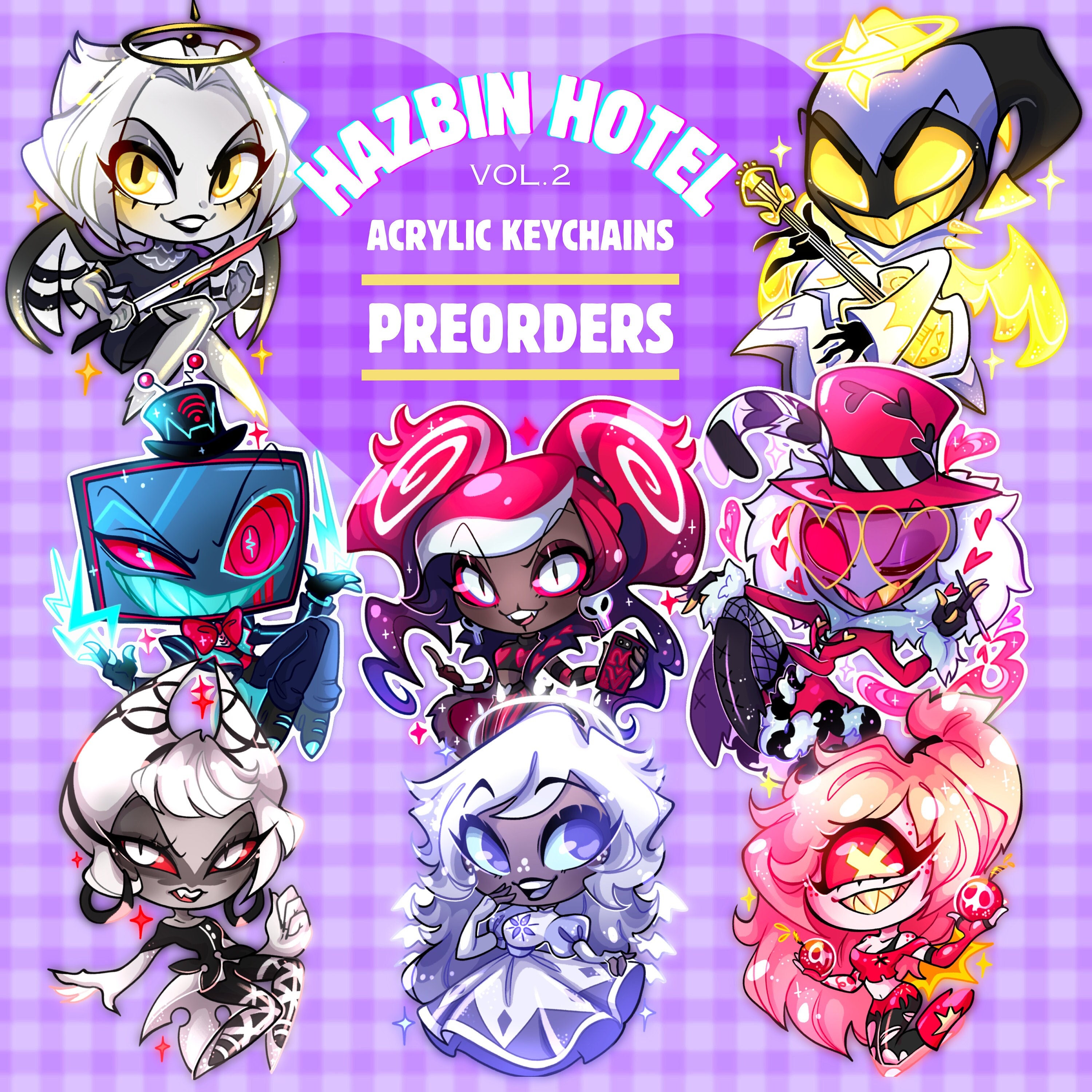 Hazbinhotel Key chain 3点セット 🏨 Hazbin Hotel Keychain Pack #3(v.1)・ STL File for 3D