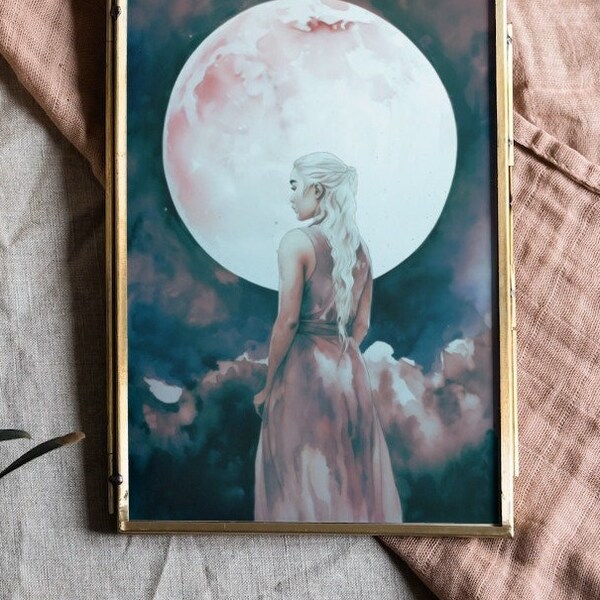 Moon of my Life Print // *DIGITAL DOWNLOAD* //  Khaleesi Art Daenerys Targaryen from Game of Thrones Inspired