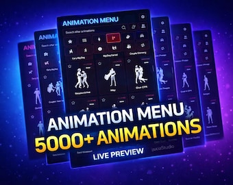 Animation Menü FiveM | 5000+ Animationen | Abimierte Live Vorschau | Fortgeschrittenes Emote System | FIVEM Bereit | Einfache Installation | Optimiert