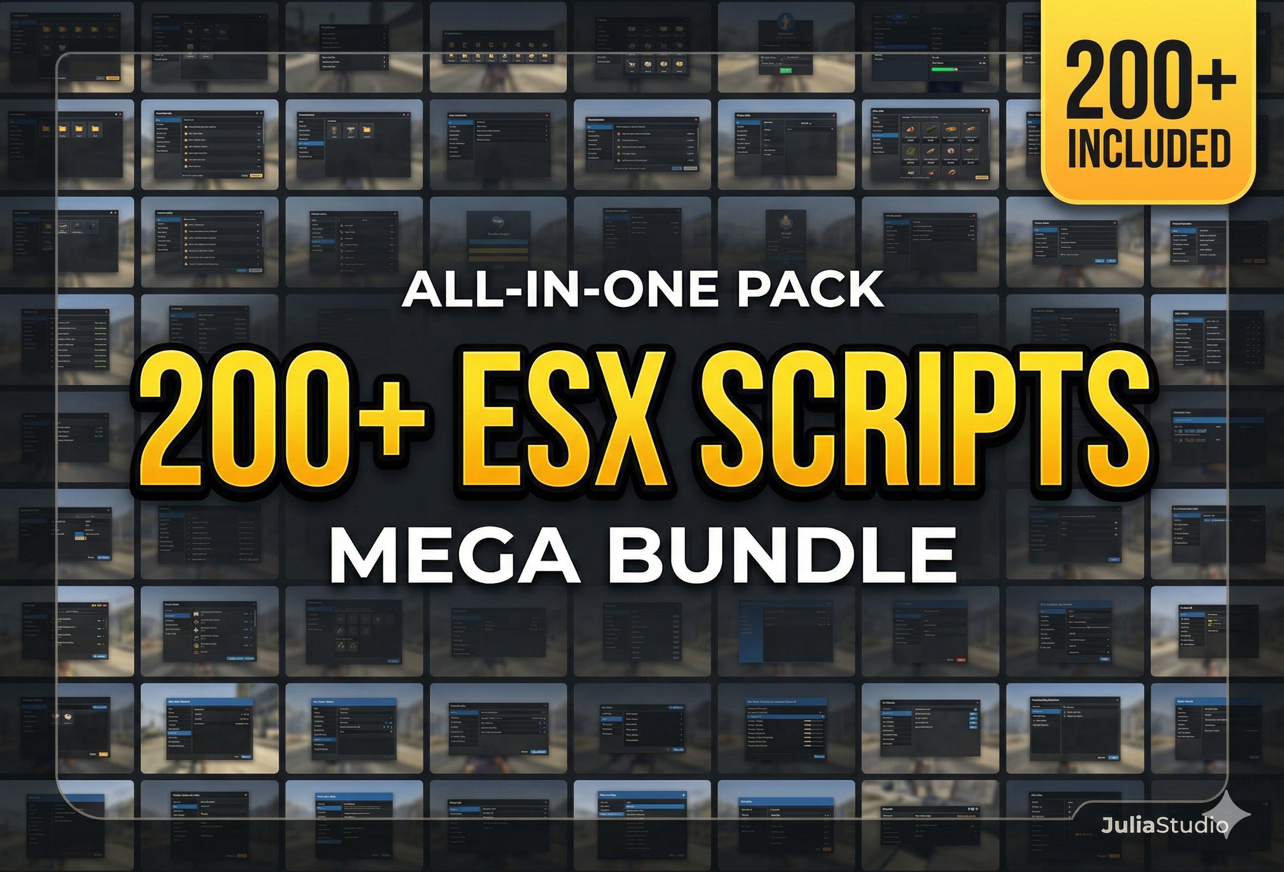200+ ESX Scripts Bundle | Fivem Mega Pack | Jobs, UI, Hud, Inventory ...