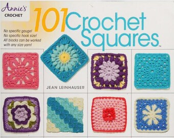 101 Crochet Square by Jean Leinhauser- Crochet Square Patterns DIY- Step by Step - PDF Version Instant Download