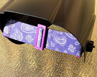 2” Welding Hood Strap Purple Paisley for  Fiber Metal, Outlaw, Pipeliner Cloud, Jackson, Tefuawe/Armour Guard 2.0, Hobart or Huntsman