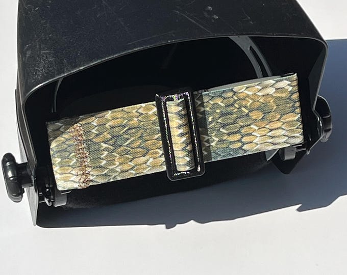 2” Welding Hood Strap Snake Skin Pattern for  Fiber Metal, Outlaw, Pipeliner Cloud, Jackson, Tefuawe/Armour Guard 2.0, Hobart, or Huntsman