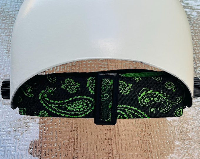 2” Welding Hood Strap Green Paisley for  Fiber Metal, Outlaw, Pipeliner Cloud, Jackson, Tefuawe, Hobart, or Huntsman