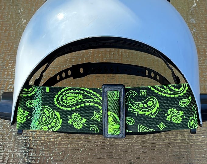 2” Welding Hood Strap Neon Paisley for  Fiber Metal, Outlaw, Pipeliner Cloud, Jackson, Tefuawe, Hobart, or Huntsman