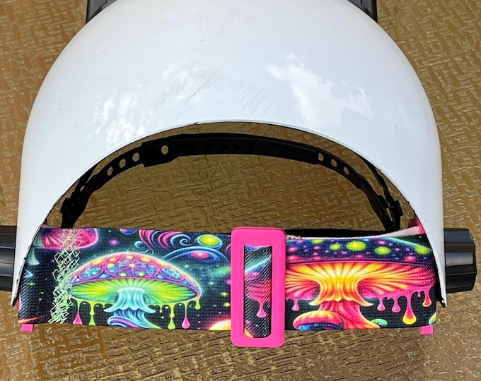 2” Welding Hood Strap Psychedelic Shrooms for  Fiber Metal, Outlaw, Pipeliner Cloud, Jackson, Tefuawe, Hobart, or Huntsman