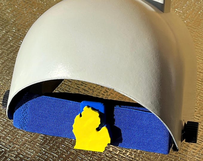 2” Welding Hood Strap Michigan Maze and Blue for Fiber Metal, Outlaw, Pipeliner Cloud, Jackson, Tefuawe, Hobart, or Huntsman