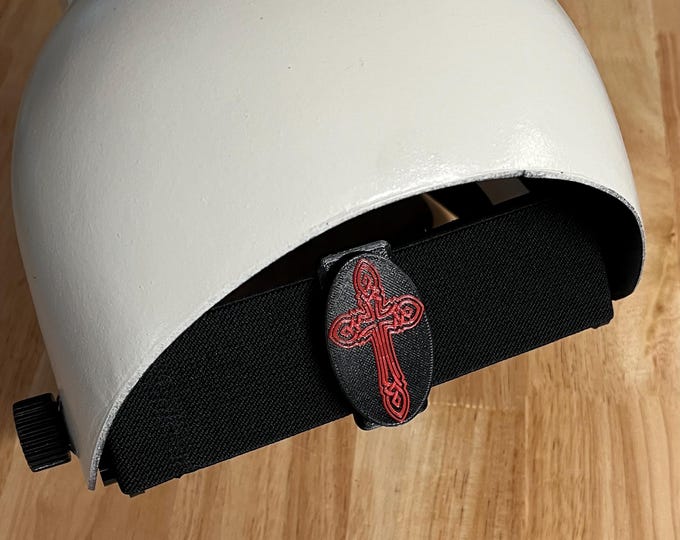 2” Red Cross Strap 2” Welding Hood Strap for  Fiber Metal, Pancake, Outlaw, Pipeliner Cloud, Jackson, Tefuawe, Hobart, or Huntsman headgear.