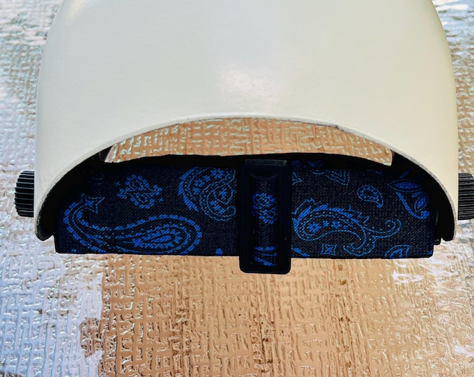 2” Welding Hood Strap Blue Paisley for  Fiber Metal, Outlaw, Pipeliner Cloud, Jackson, Tefuawe, Hobart, or Huntsman