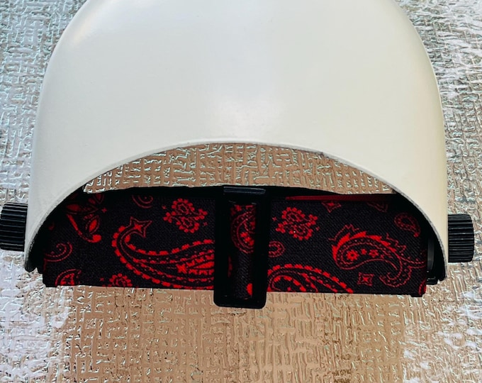 2” Welding Hood Strap Red Paisley for  Fiber Metal, Outlaw, Pipeliner Cloud, Jackson, Tefuawe, Hobart or Huntsman.