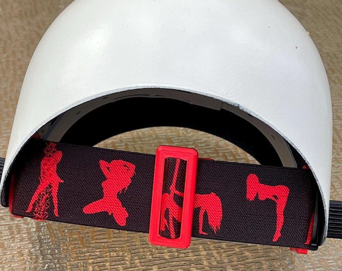2” Welding Hood Strap Red Stripper Silhouettes for  Fiber Metal, Outlaw, Pipeliner Cloud, Jackson, Tefuawe, Hobart, and Huntsman Headgears.