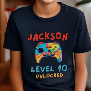 Custom Level Unlocked Birthday Shirt Birthday T-Shirt for Gamers Personalized Birthday Gamer Shirt Level Unlocked Shirt Gifts for gamer