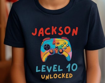 Custom Level Unlocked Geburtstag Gamer T-Shirt