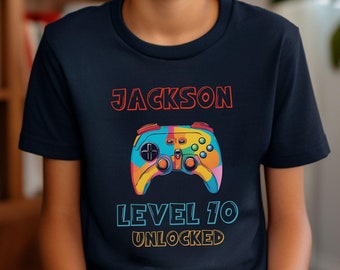 Custom Gamer Birthday Shirt, Level Unlocked Tee