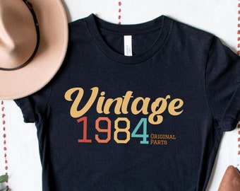 Vintage Custom Year Shirt, Personalized 40th Birthday Tee, Classic Retro Year Design, Birthday Gift for Her, personalized birthday t-shirt