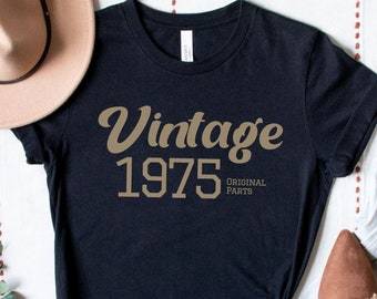 Personalized Birthday Shirt, Custom Year Vintage Tee, Original Parts Design, Retro Birthday Gift for Men Women