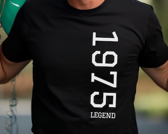 50th Birthday T-Shirt for Men, 1975 Legend Tee