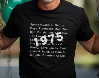 Vintage 1975 Birthday T-Shirt, 50th Birthday Gift