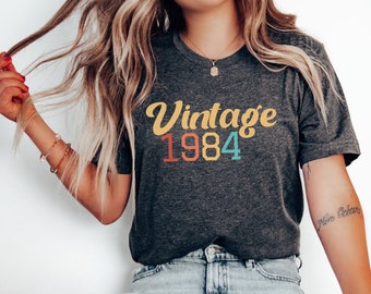 Custom Vintage Year Shirt, Vintage Birthday Tee, Classic Retro Year Design, Birthday Gift for Him Her, personalized birthday t-shirt