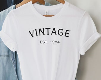 Vintage Year Shirt, Custom Year Birthday Tee, Retro Year Graphic T-Shirt, Gift for Men Women, 1984 T-shirt