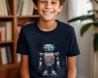 Retro Robot Kids T-Shirt, Sci-Fi Youth Tee