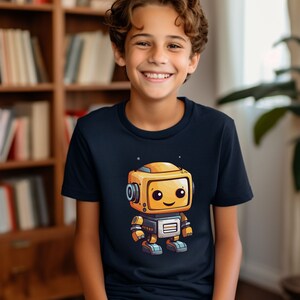 子供用ロボットシャツ、ロボットバースデーシャツ、男の子用ロボットTシャツ、女の子用ロボットシャツ、ロボットテーマ、SFロボットシャツ、レトロロボット、かわいいロボット